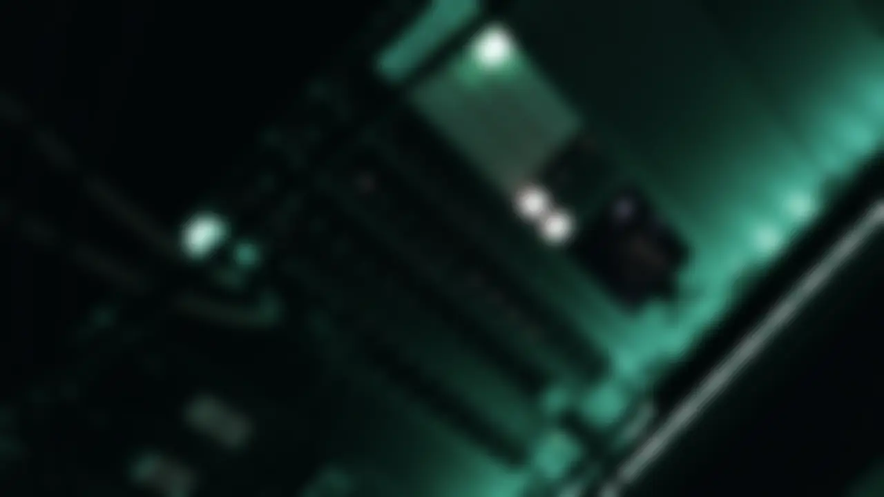 Rack de servidores com luzes de status acesas